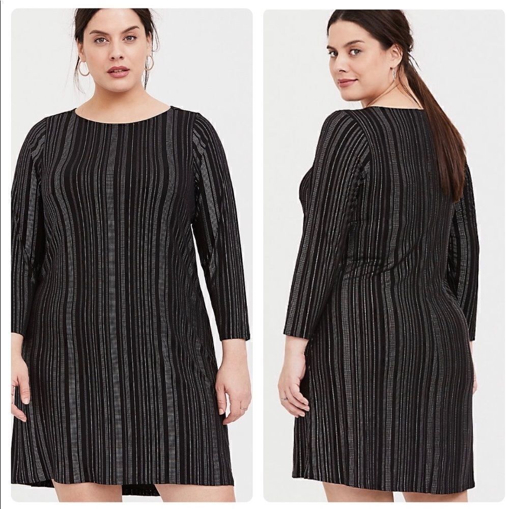 Torrid Black Studio Knit Studded Shift Dress Size 1X